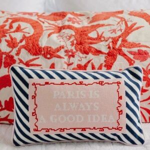 Furbish Studios Paris is Always a Good Idea Needlepoint Pillow
